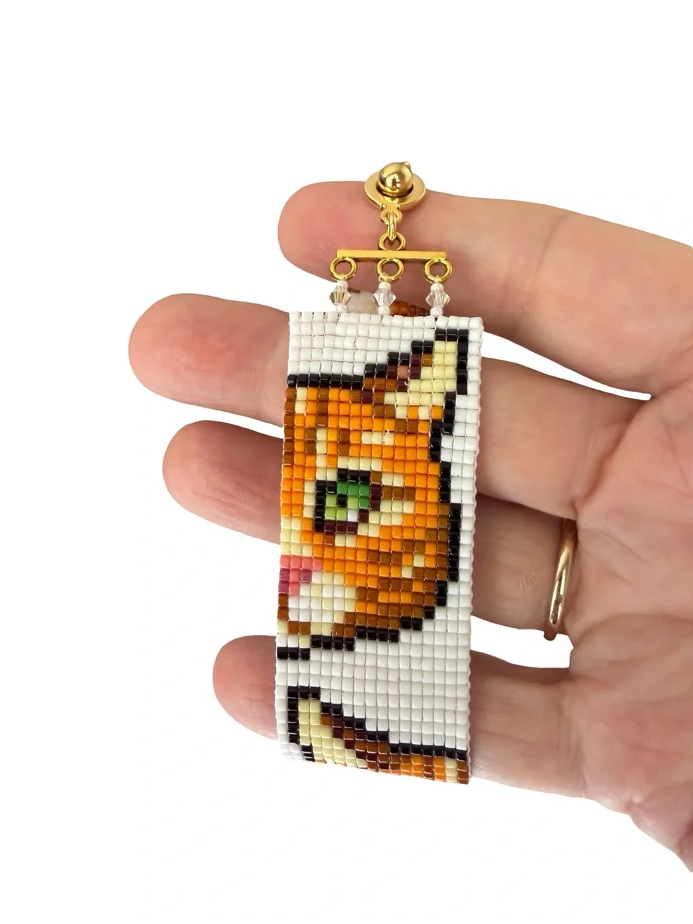 Orange Tabby Cat Loom Bracelet